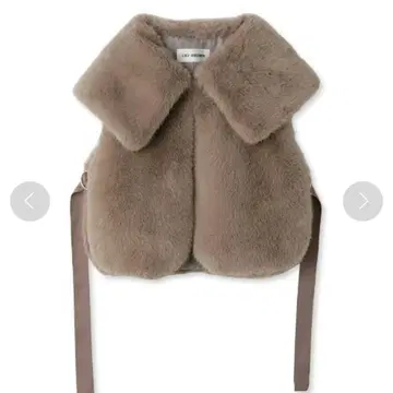 릴리 브라운 사이드 리본 퍼 베스트 모카 여성용