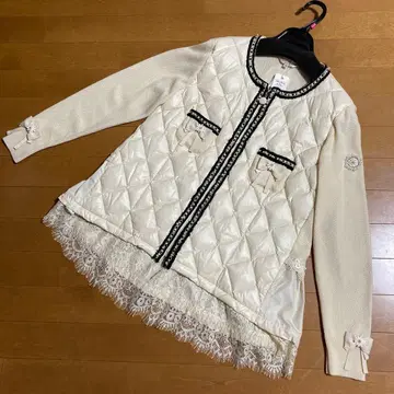 새상품 슈퍼 뷰티 아이보리 퀼팅 자켓 M