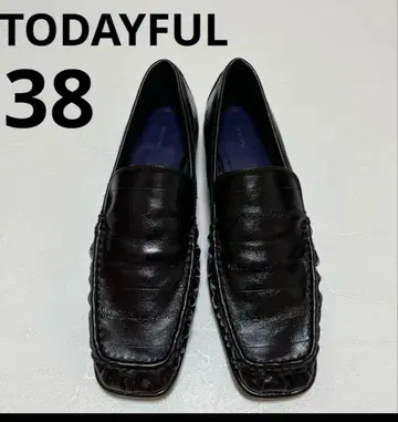 TODAYFUL Squaretoe Gather Loafers 38