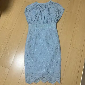 Vanessa Heart 라이트 블루 레이스 드레스 M