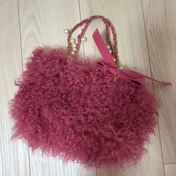 사만사 베가 핑크 푸들 퍼 핸드백