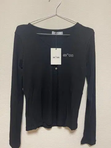 as'on 블랙 긴팔 티셔츠 M