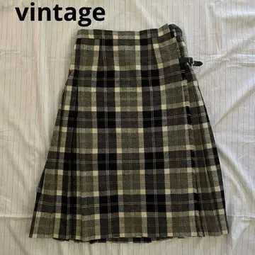 JAMES PRINGLE 플리츠 랩 스커트 체크 베이지 M 사이즈 정도