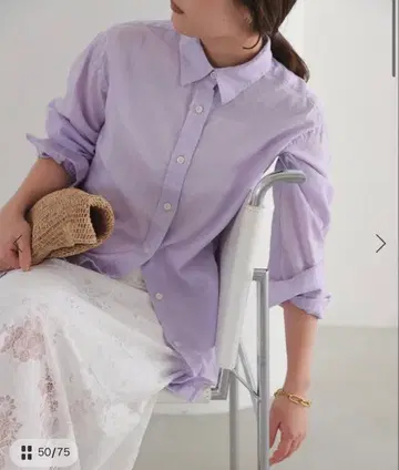 SLOBE IENA 린넨 코튼 레귤러 셔츠