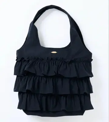 아메노치하레 포켓터블 프릴 에코백 블랙