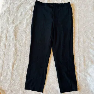 하의 블랙 캐주얼 팬츠 버튼 포함 블랙 바지