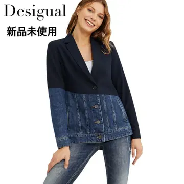 [ 미사용 새상품 ] 데시구알 도킹 테일러드 자켓 데님 절개