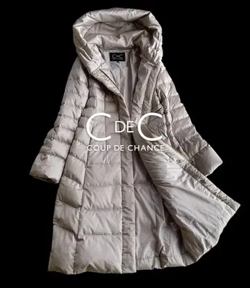 새상품급 쿠 드 샹스 실루엣 후디드 초롱 다운 코트 그레이지