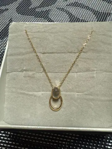 쥬얼리 츠츠미 K10 오벌 스톤 목걸이