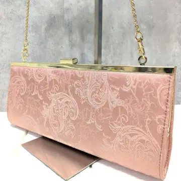 릴리 브라운 2way 자수 파티 백 핑크 골드 체인 가마구치