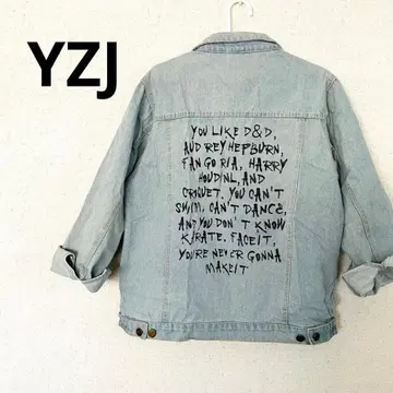 영문 백 프린트 디자인 데님 자켓
