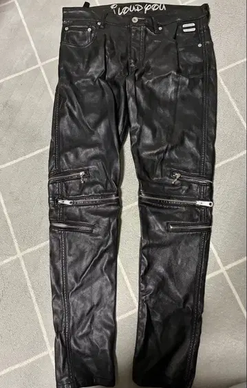 백스테이지 패스 코르사-가죽 룩 지퍼 슈퍼 스키니 데님 M