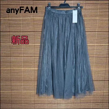 새상품 [anyFAM] 샤샤 스커트 다크 그레이 고급스러운 플레어