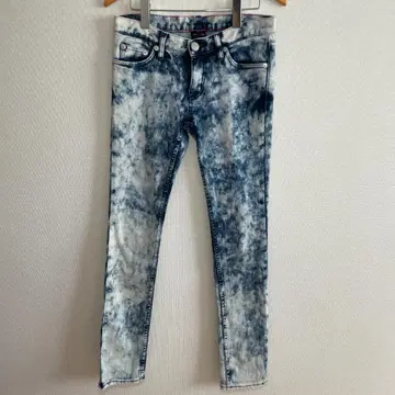 x-girl 블리치 케미컬 스키니 데님 팬츠 27 블루