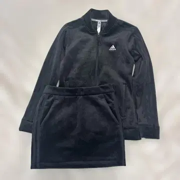 adidas 블랙 코듀로이 플리스 세트 A/XS