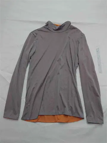 엘리미 터틀넥 긴팔 티셔츠 그레이 계열 x 오렌지 일본 사이즈 M