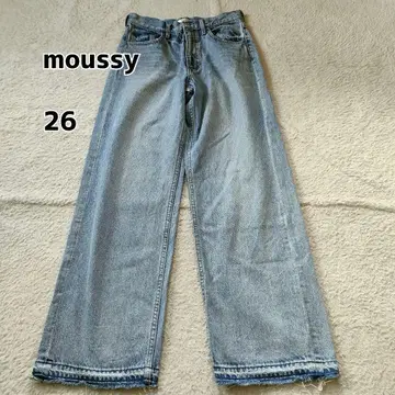 [ 인기 모델 ] moussy 와이드 실루엣 데님 팬츠 컷오프