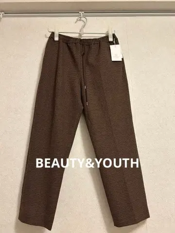 [택 포함 새상품] BEAUTY&YOUTH 테이퍼드 팬츠 브라운 체크