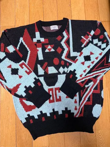 PORT ARTHUR 기하학 패턴 니트 스웨터 FREE 사이즈