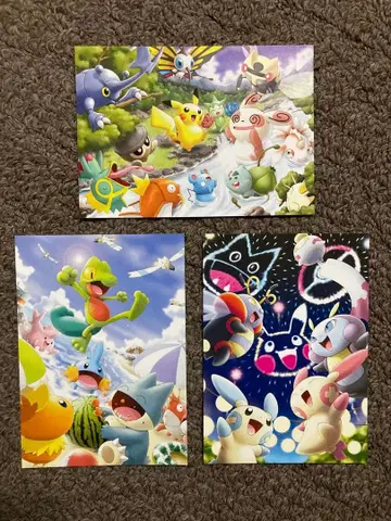 포켓몬 좋아해 클럽 여름방학 대작전 2004년 엽서 3장 세트