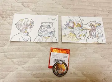 귀멸의 칼날 젠이츠 이노스케 미사용 새상품 엽서 캔뱃지