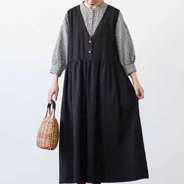 써니클라우드 kazumi의 돌려 입기 에이프런 원피스 M 블랙