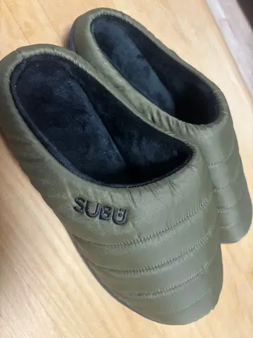 SUBU 퀼팅 슬리퍼 겨울 샌들 남성용 26-27.5cm 카키