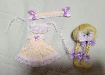 인형 가발 드레스 2점 세트