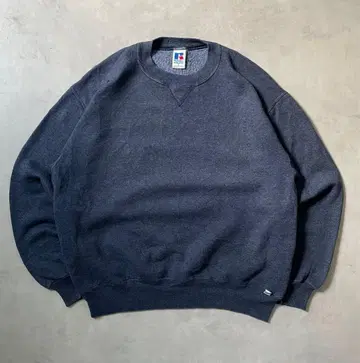 90s USA제 러셀 애슬레틱 무지 맨투맨 앞 V 가제트