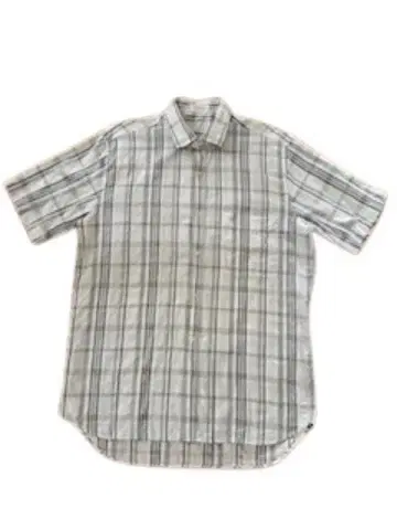 mass 체크 무늬 반팔 셔츠