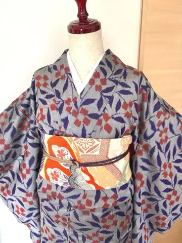 앤티크 미니 꽃무늬 메이센 기모노