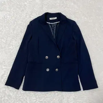 내추럴 뷰티 베이직 네이비 자켓 은색 버튼 네이비 자켓