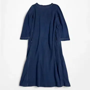 45rpm 인디고 네이비 나염 데님 롱 원피스 천축