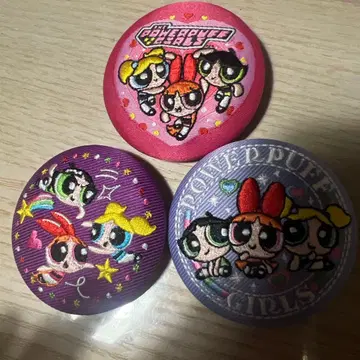 미사용 파워퍼프걸스 자수 캔배치 집합 디자인 3개 세트