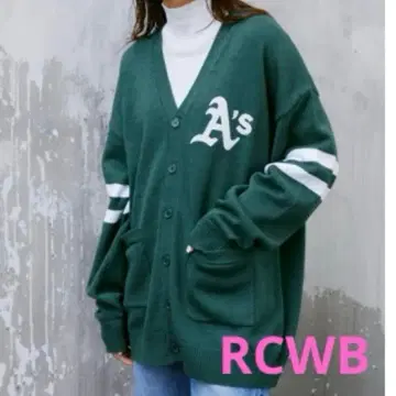 로데오 크라운 MLB 니트 가디건 애슬레틱스