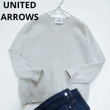 UNITED ARROWS 울 캐시미어 V넥 니트 그레이지