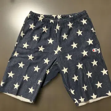 Champion REVERSEWEAVE 별 패턴 숏팬츠 다크 블루