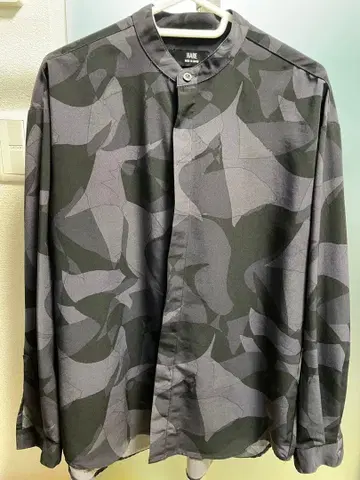 HARE 추상 패턴 긴팔 셔츠 보라색/블랙