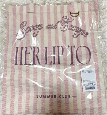 herlipto 아이스크림 토트백 핑크 스트라이프