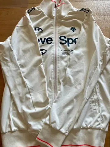 DESCENTE 화이트 집업 저지 O