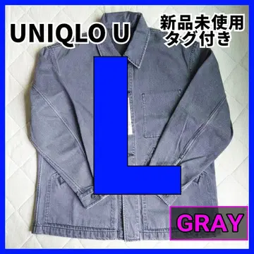 L [미사용 새상품] 오버 사이즈 컬러 데님 자켓 유니클로 U 그레이