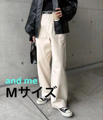 andme 와이드 베이커 팬츠 에크루 M