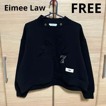 Eimee Law 숏 기장 로고 맨투맨 블랙