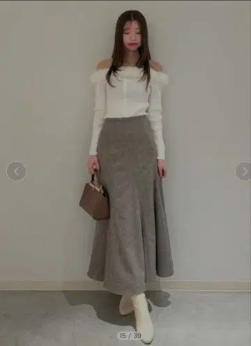 에스카르고 내로우 스커트 브라운 사이즈 1