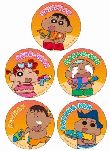 짱구는 못말려(크레용 신짱) 카스가베 방위대 구운 워터 캔뱃지