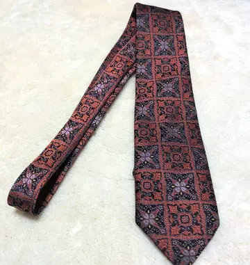 실크 100% 니시진 비단 넥타이 기하학 패턴