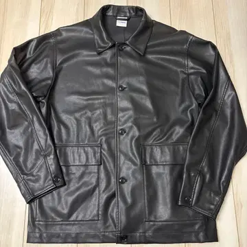 CIAO PANIC 남성용 블랙 페이크 가죽 자켓