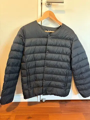 무인양품 경량 다운 노카라 자켓 (블랙) 남성용 L 사이즈