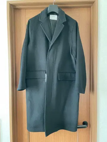 블랙 롱 코트 체스터 코트 Msize 울 코트