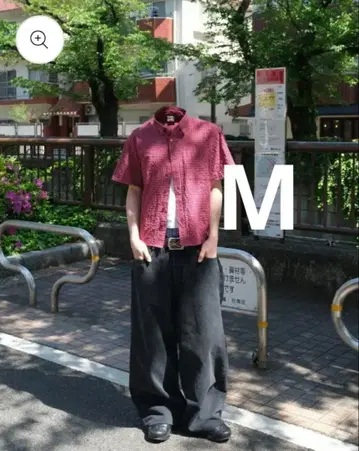 BELVET 반팔 체크 셔츠 빨간색